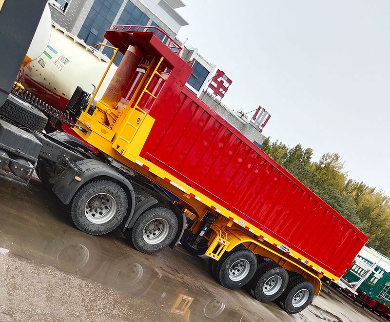 平板后翻自卸半挂车